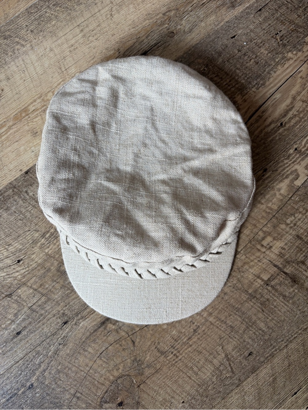 Free People Oatmeal Greek Fisherman Sailor Cap Newsboy Hat with Braided Band - Picture 2 of 11